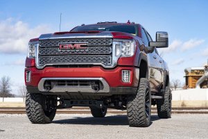 GMC Sierra 2500 HD Tow Hook Brackets - Front - Rough Country - Tow Hook to Shackle Conversion Kit - Black - '20-'25